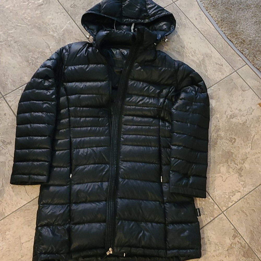 Calvin Klein packable down knee length parka